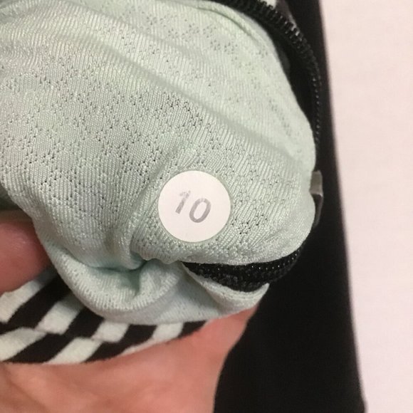 Lululemon Daily Yoga Jacket Classic Stripe Mint Moment Black/Black Size 10 - Picture 12 of 15